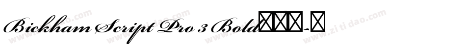 Bickham Script Pro 3 Bold手机版字体转换